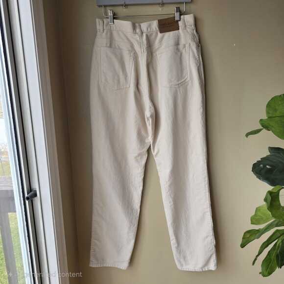 Lauren Ralph Lauren Cream Straight Leg Pants Size 12 High Rise Vintage 90s - Picture 5 of 8